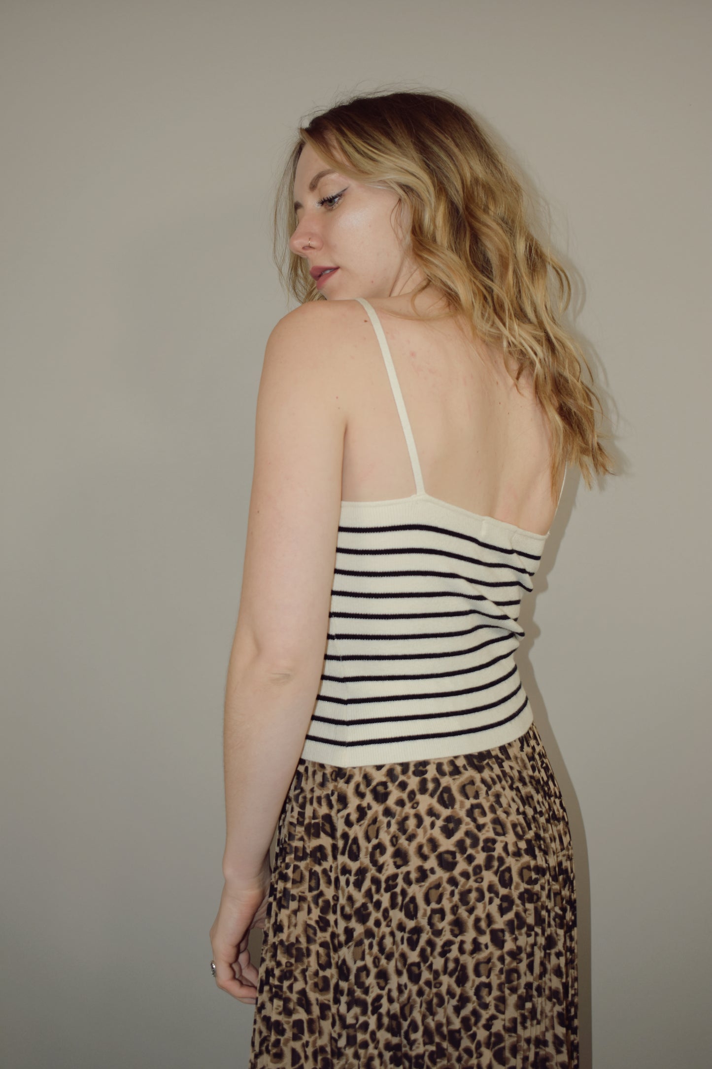 striped halter cami