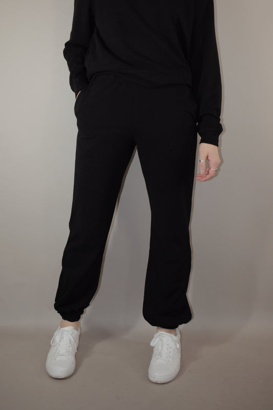 fleece full length joggers with pockets and elastic waistband athleisure 