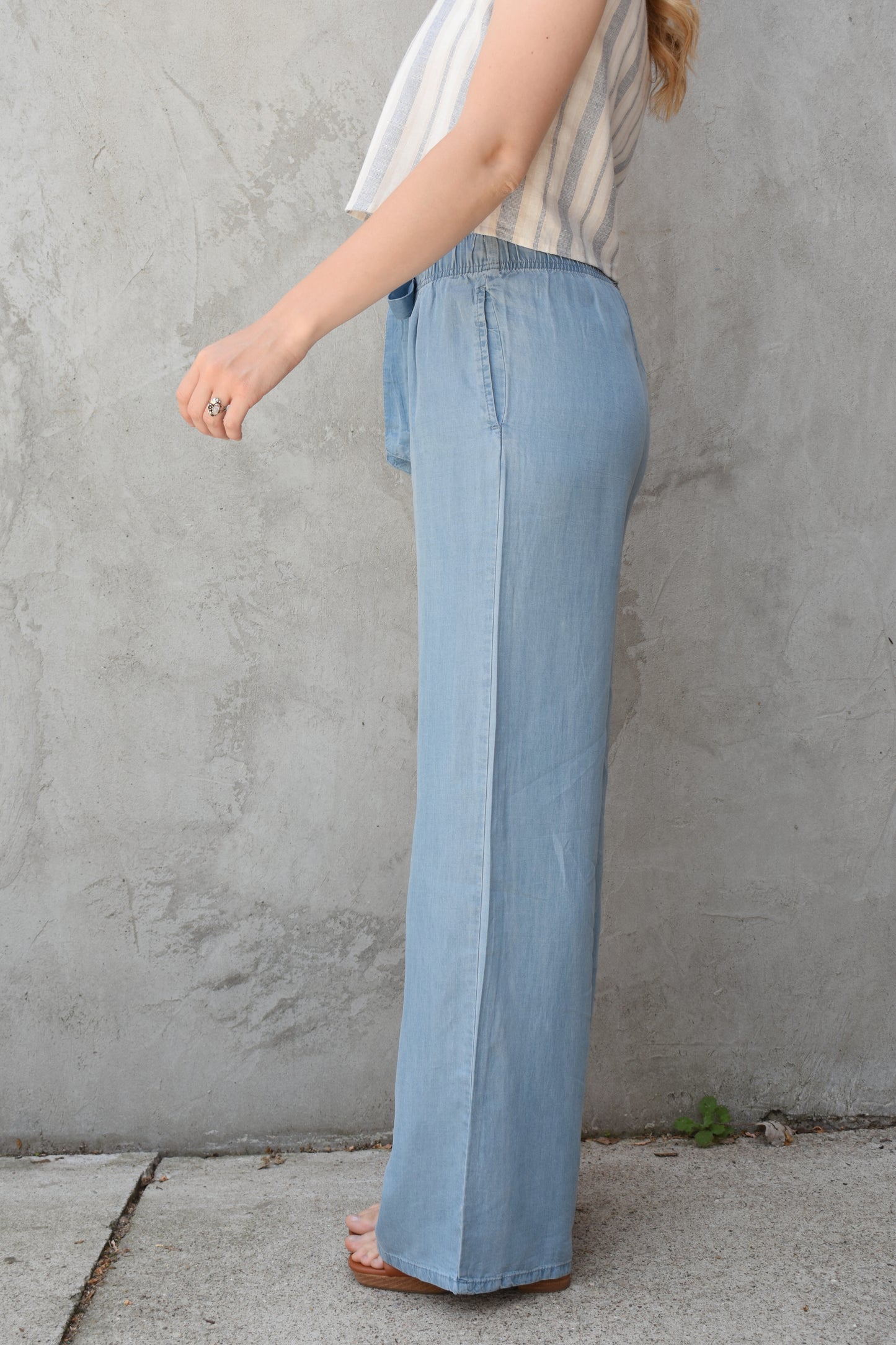 tencel tie waist pants