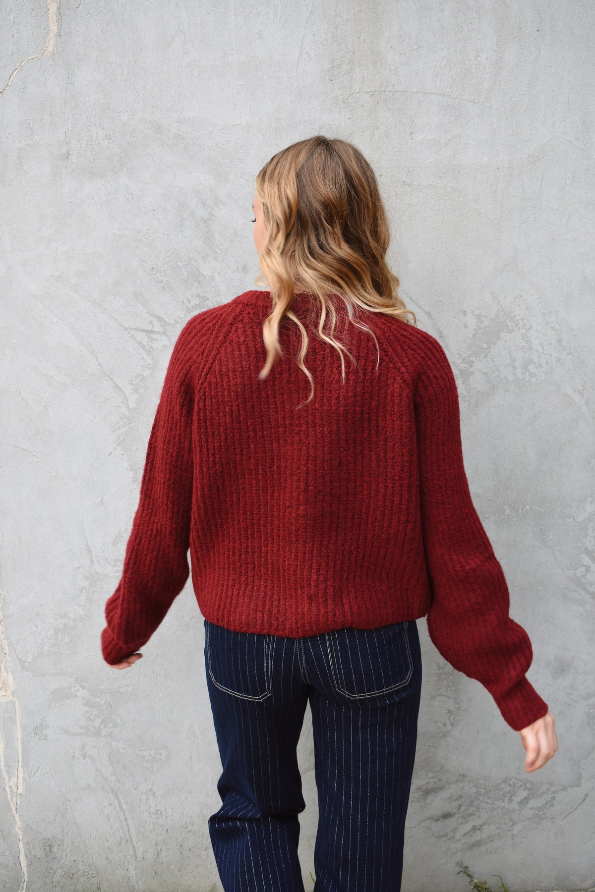 ribbed button cardigan