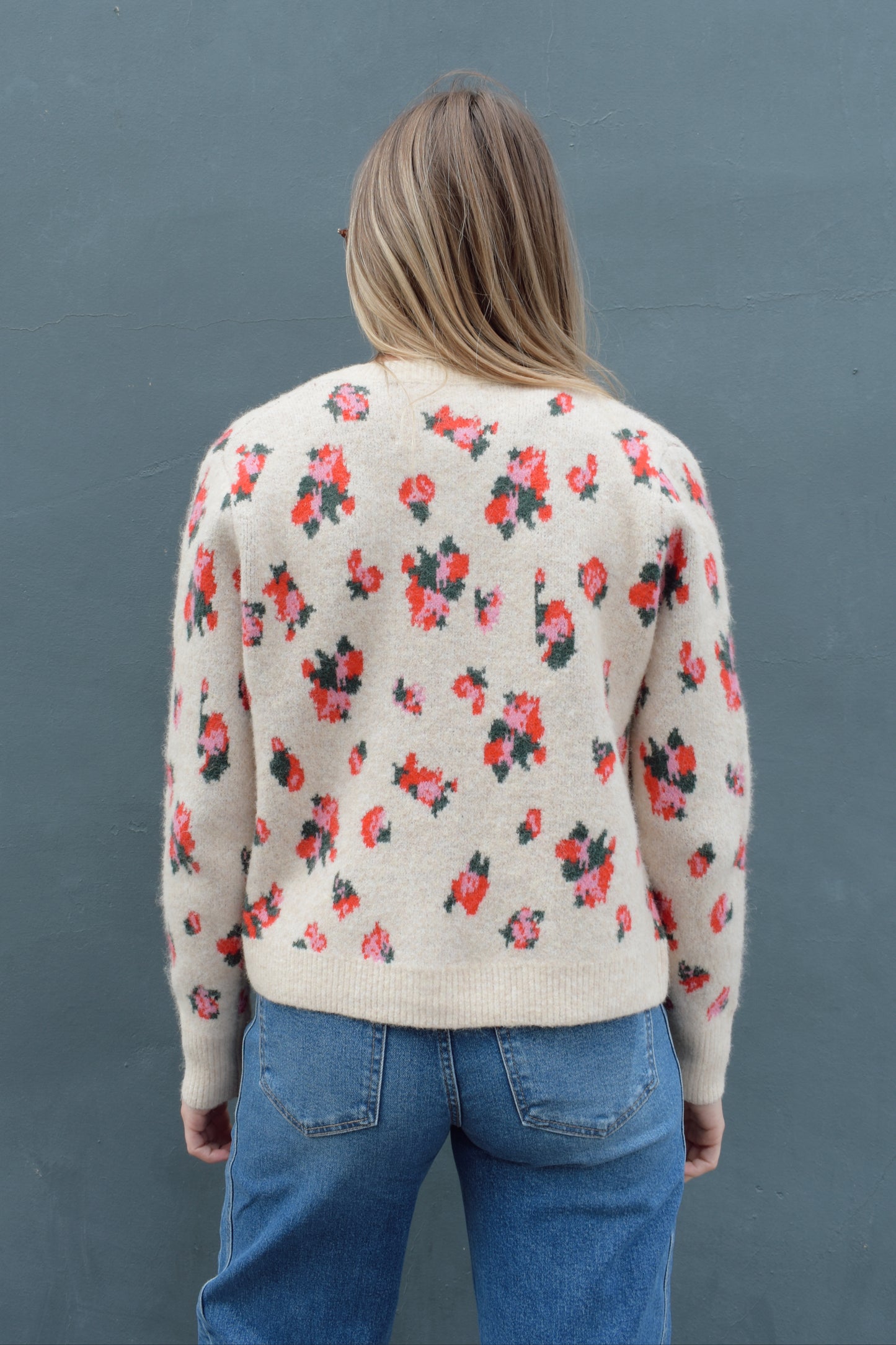 abstract floral cardigan