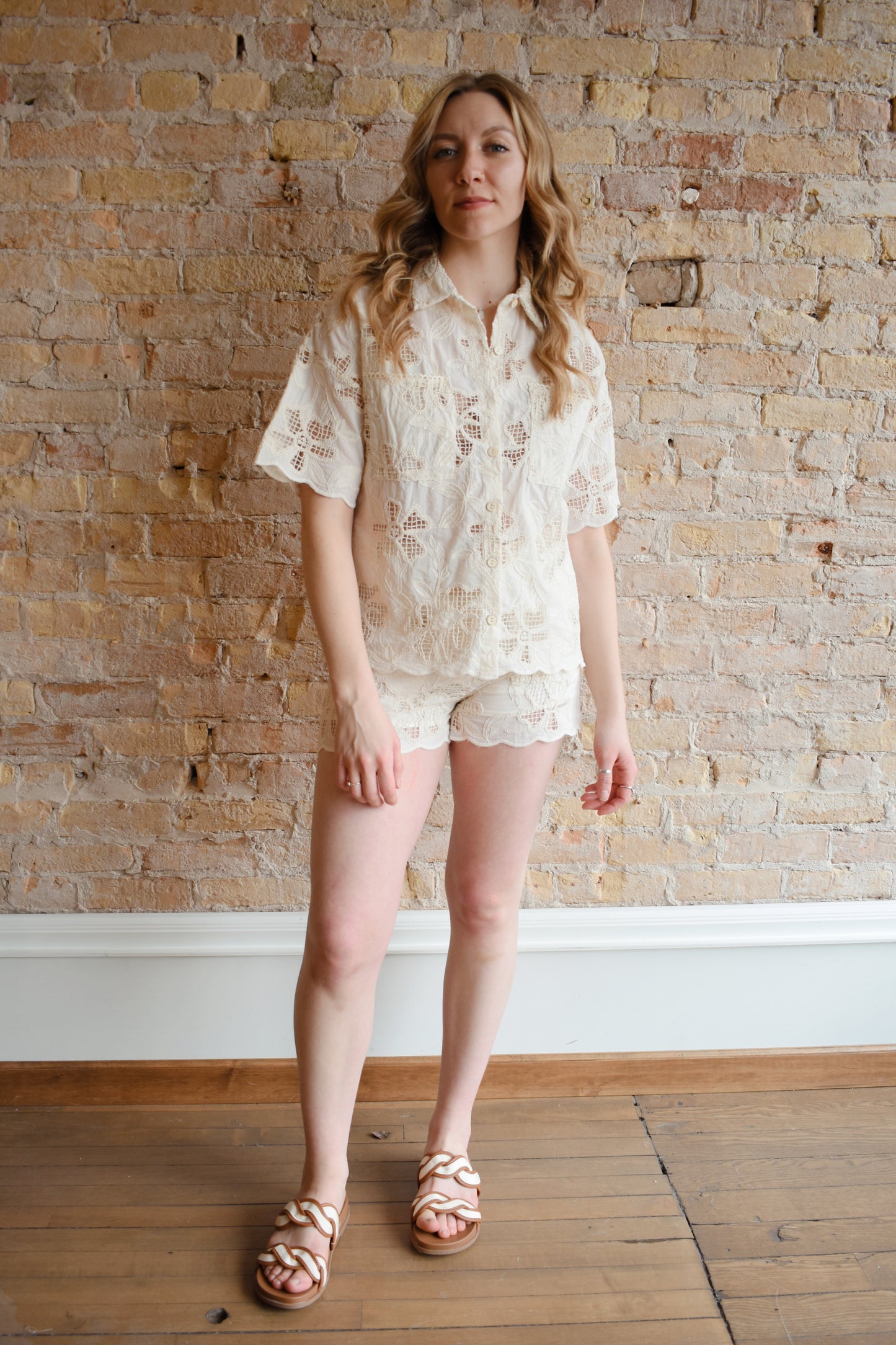 embroidered button down
