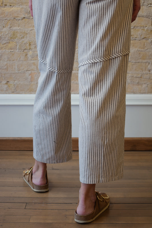 striped barrel pants