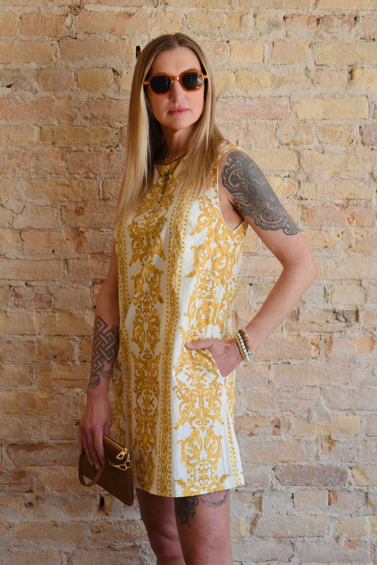 damask shift dress