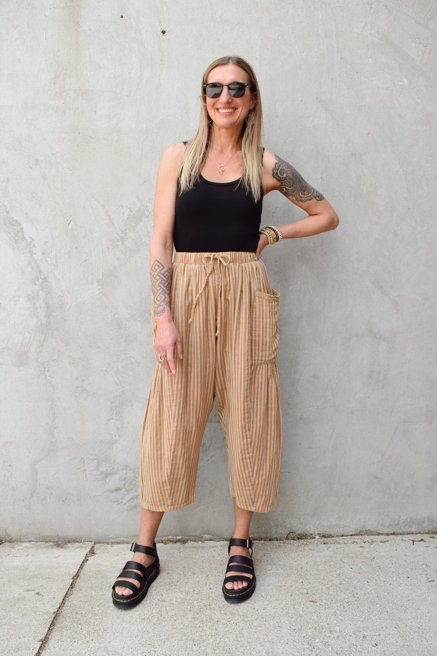 striped harem pants