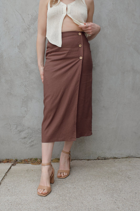linen wrap skirt
