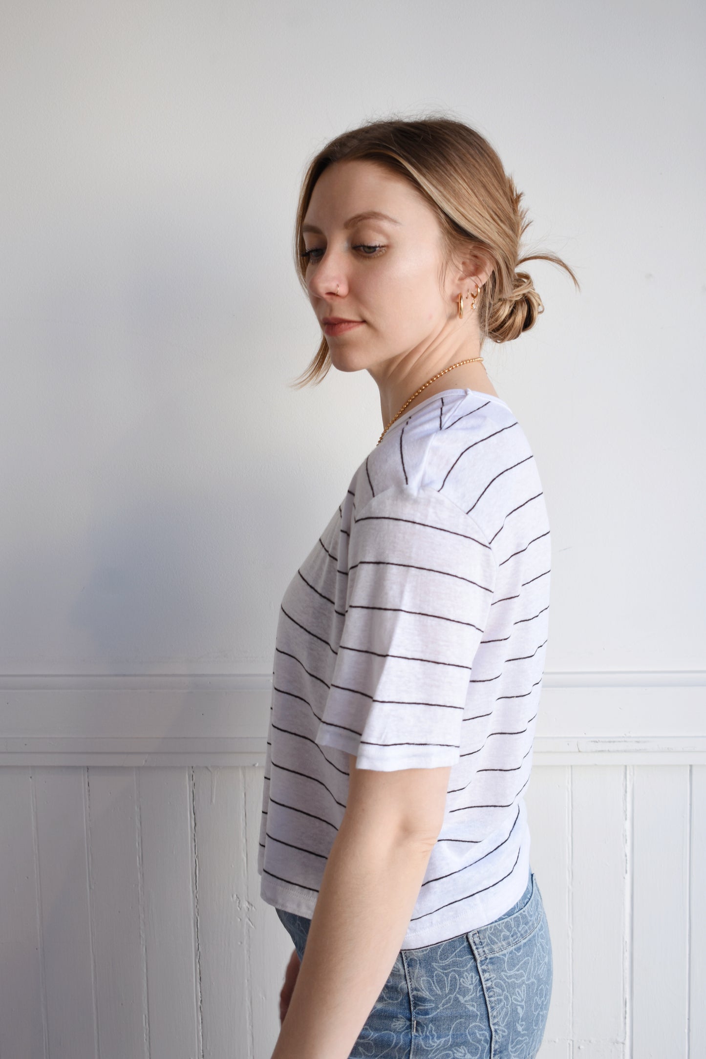 striped linen tee