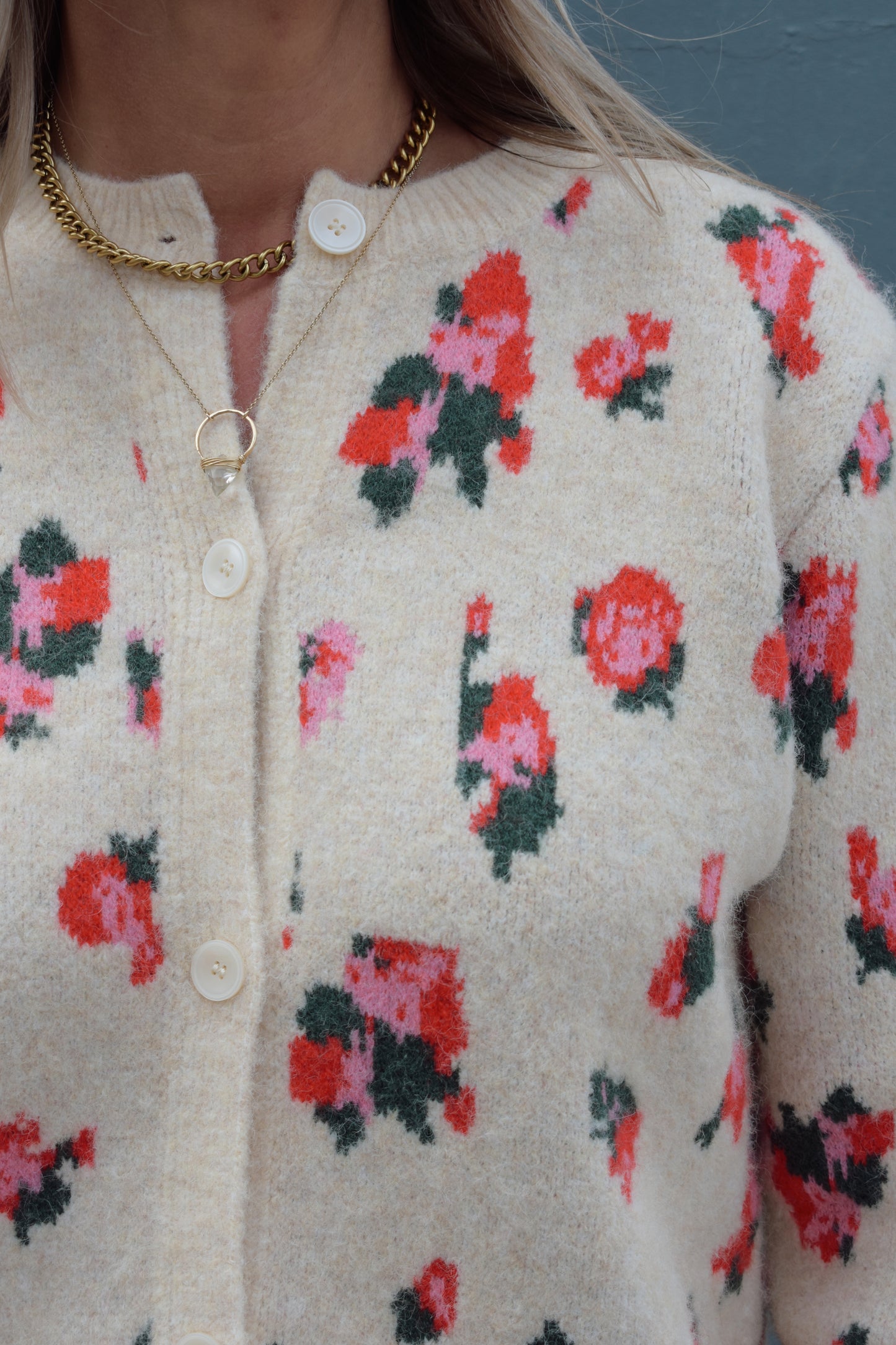 abstract floral cardigan