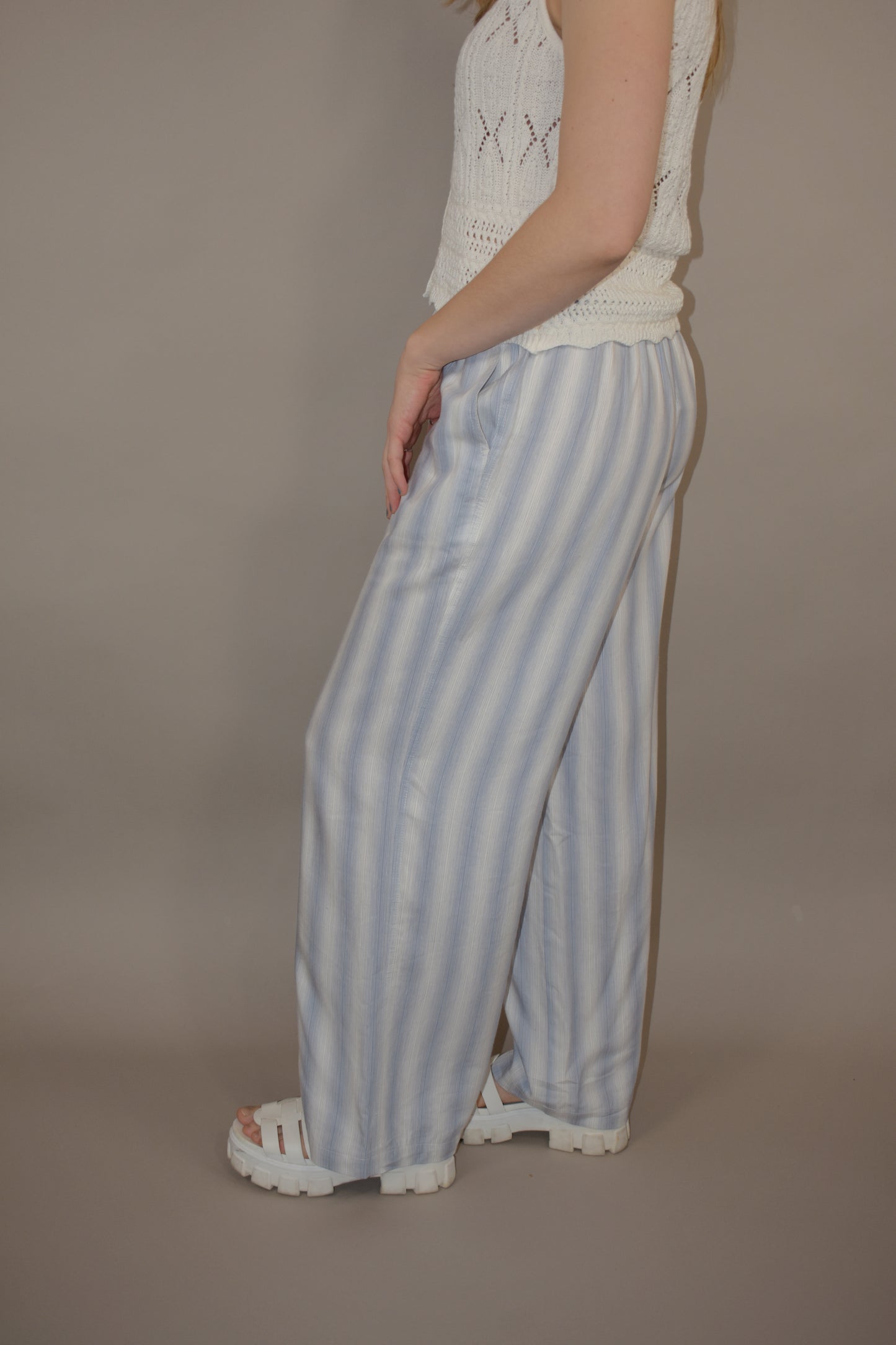 striped linen pants