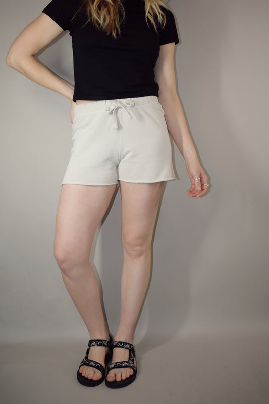 sweat shorts with drawstring and elastic waistband no pockets