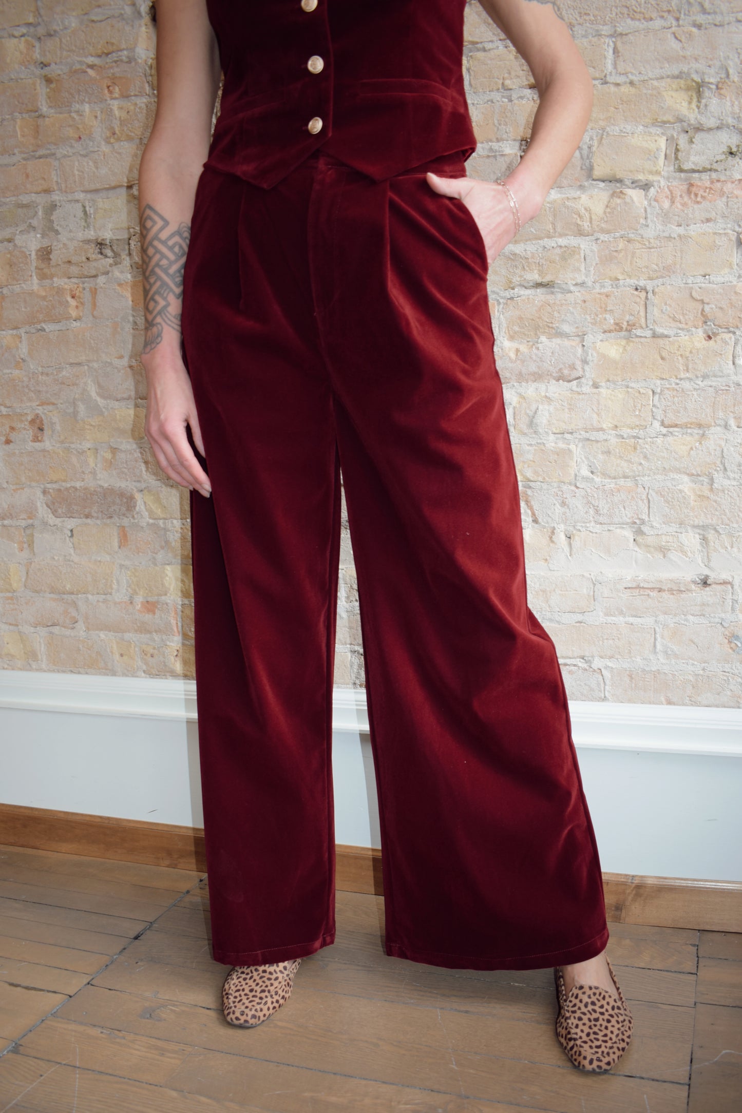 velvet trousers