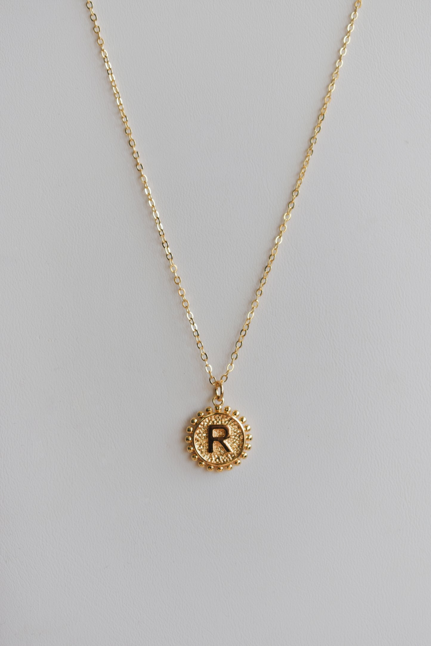 revival made goods initial alphabet pendant gold plated necklace us maker letter R