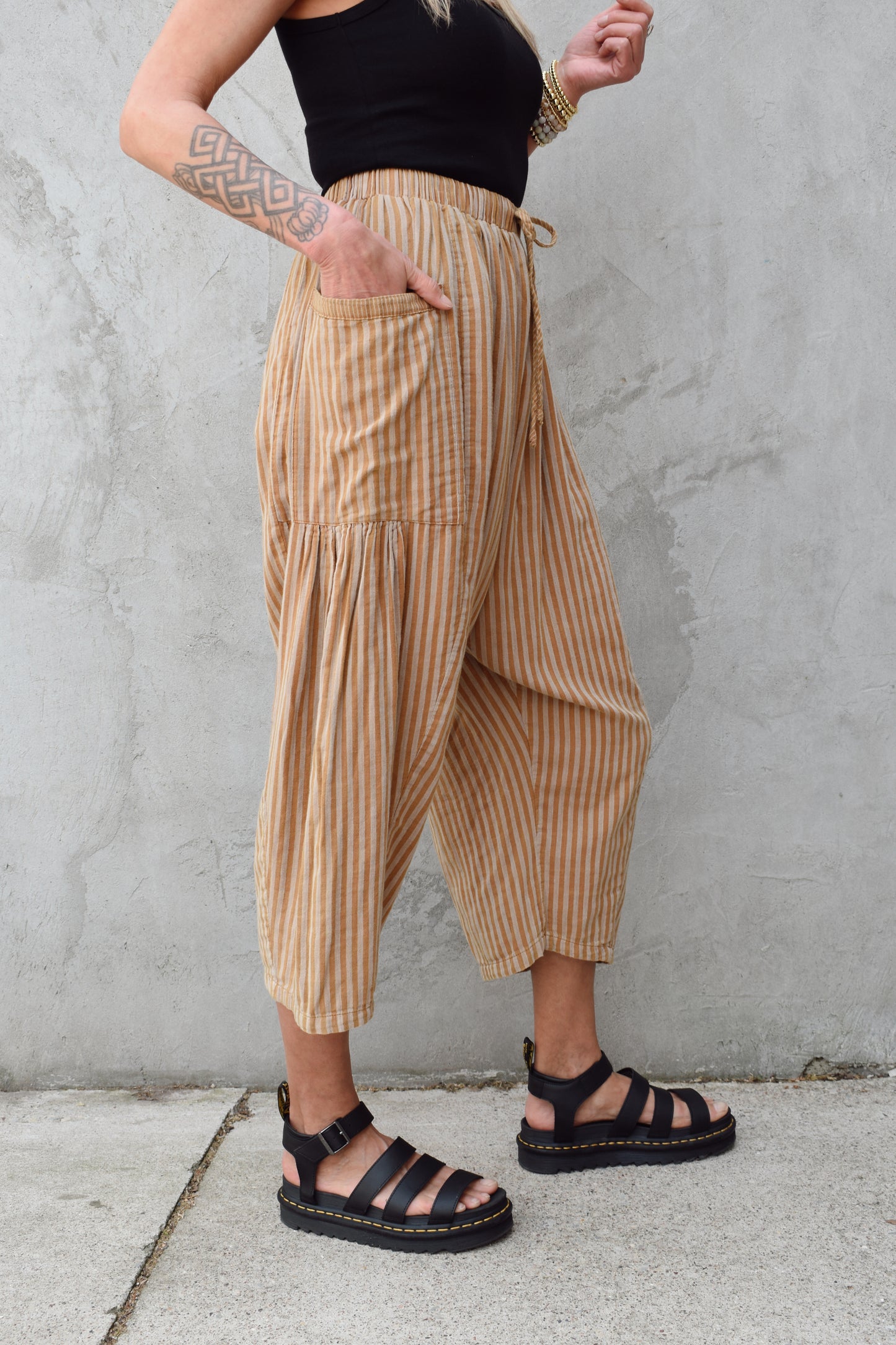 striped harem pants