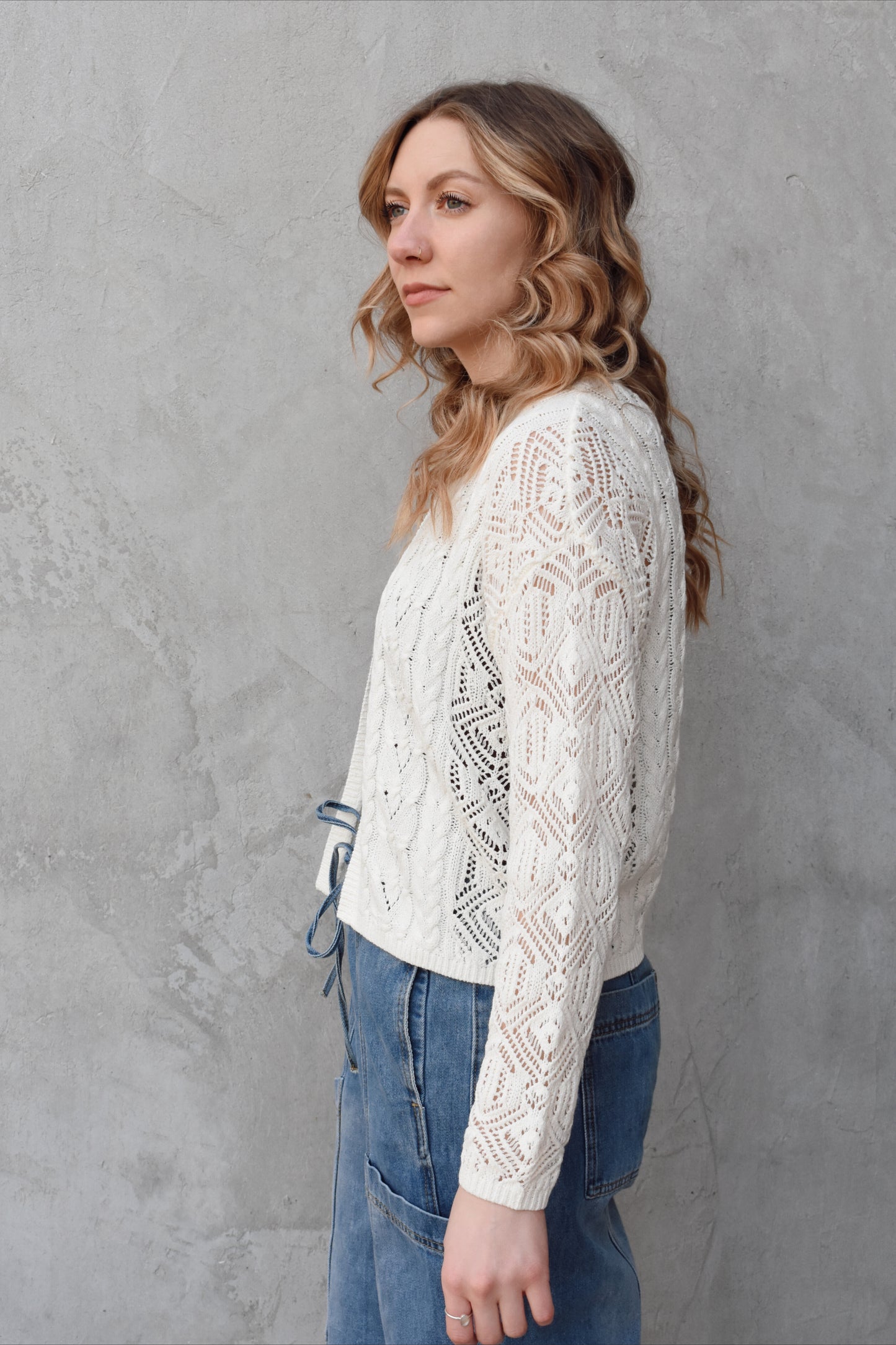 summer cable cardigan