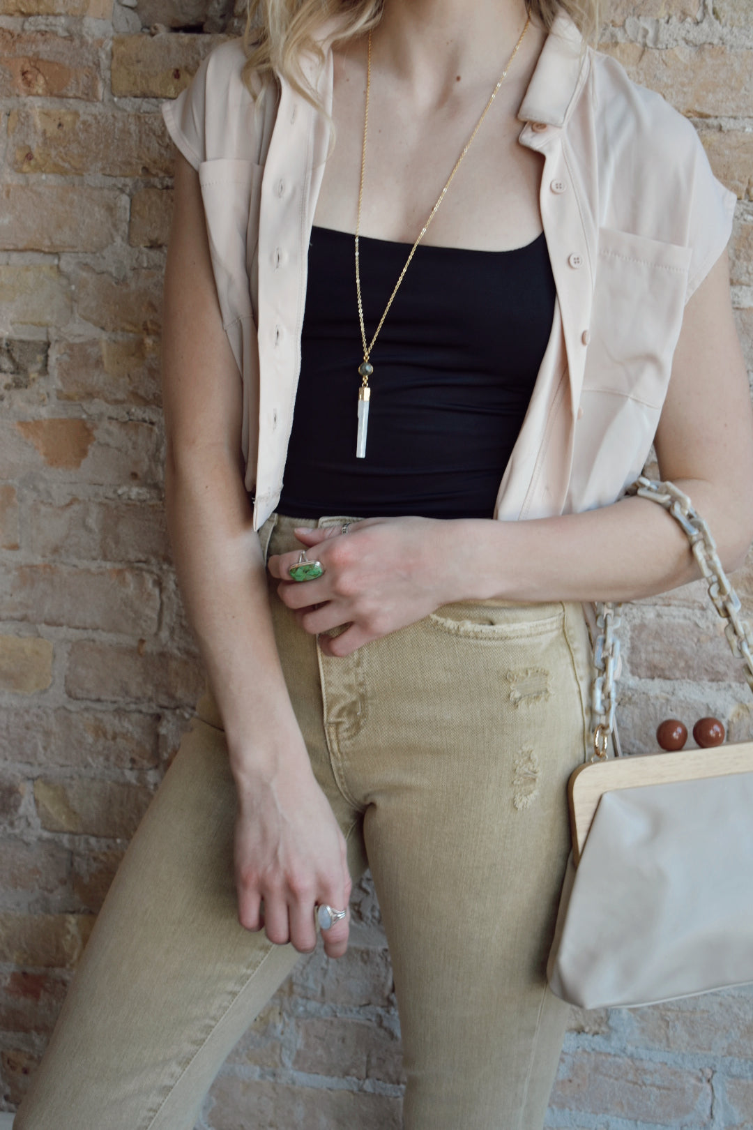 drawstring waist button down sleeveless cap sleeve cropped shirt top dusty rose blush hyfve the revival