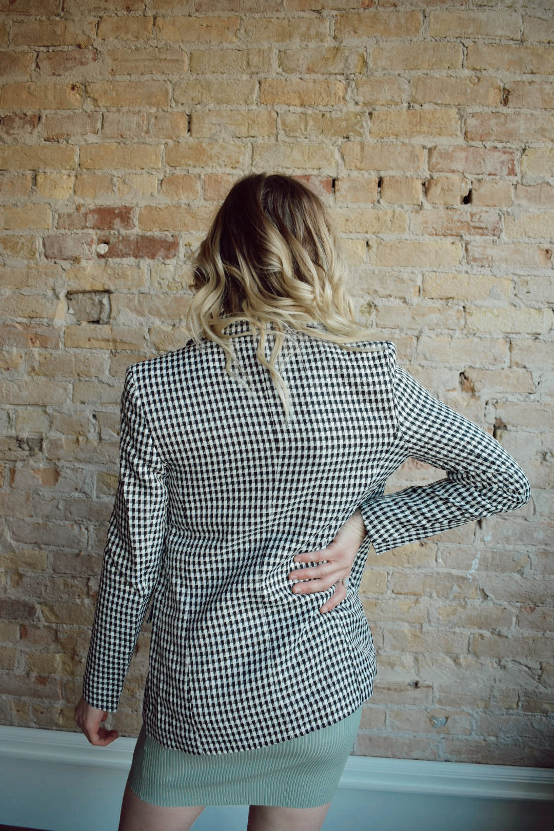 houndstooth double breasted classic blazer black and white 6 buttons miss love the revival online