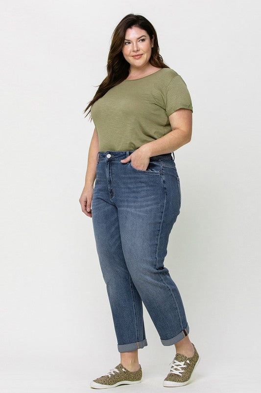 curvy girl boyfriend stretch jeans plus size denim vervet flying monkey