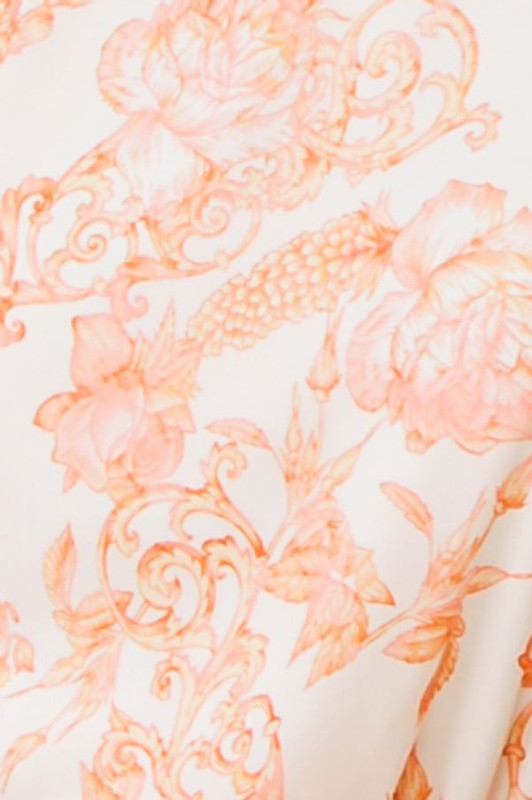 Retro Toile Mini Dress puffy short sleeves elasticized waist with a self-sash belt flying tomato the revival