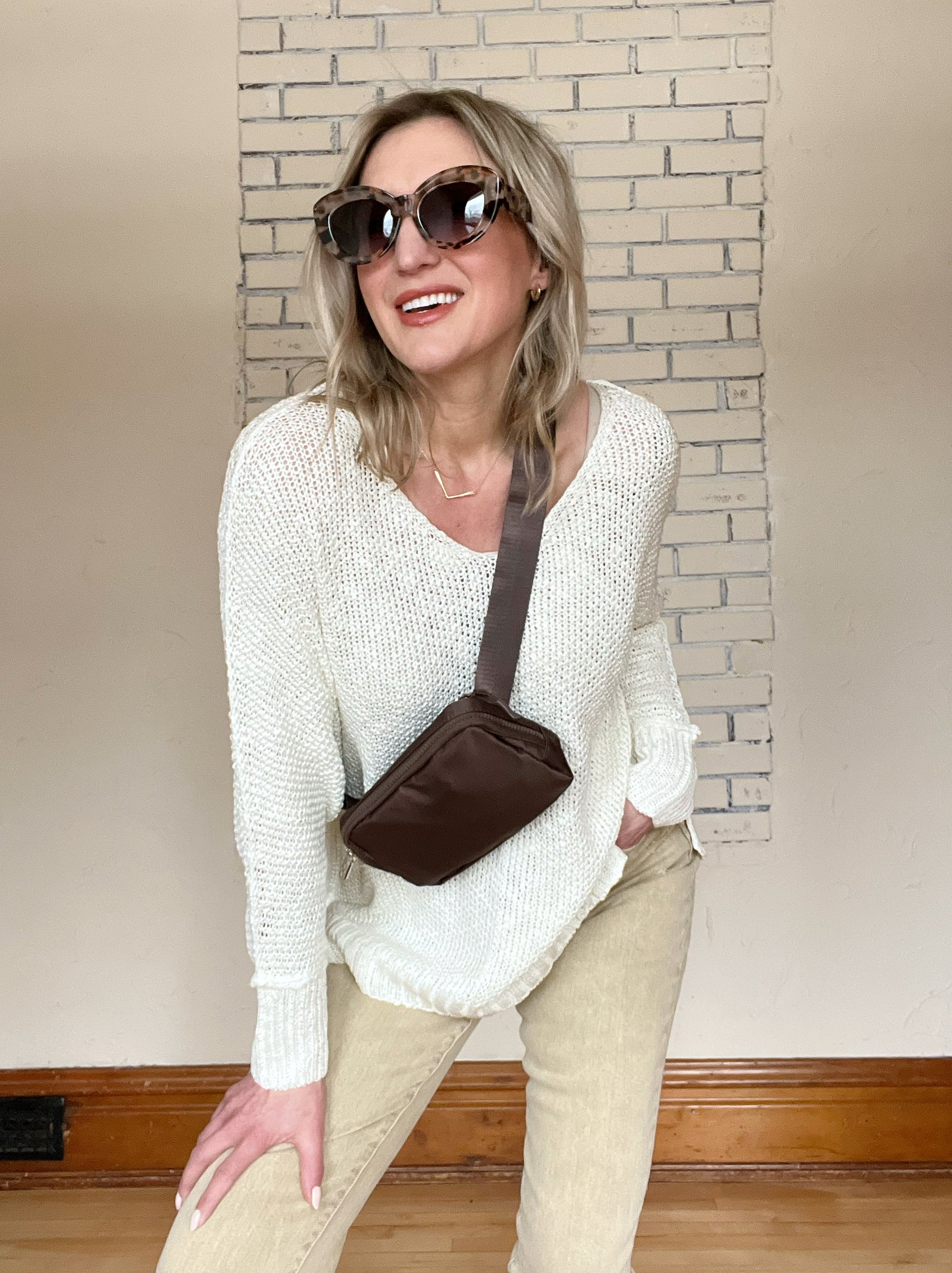 minimal sling bag nylon trending handbag fanny pack online boutique Lulu dupe