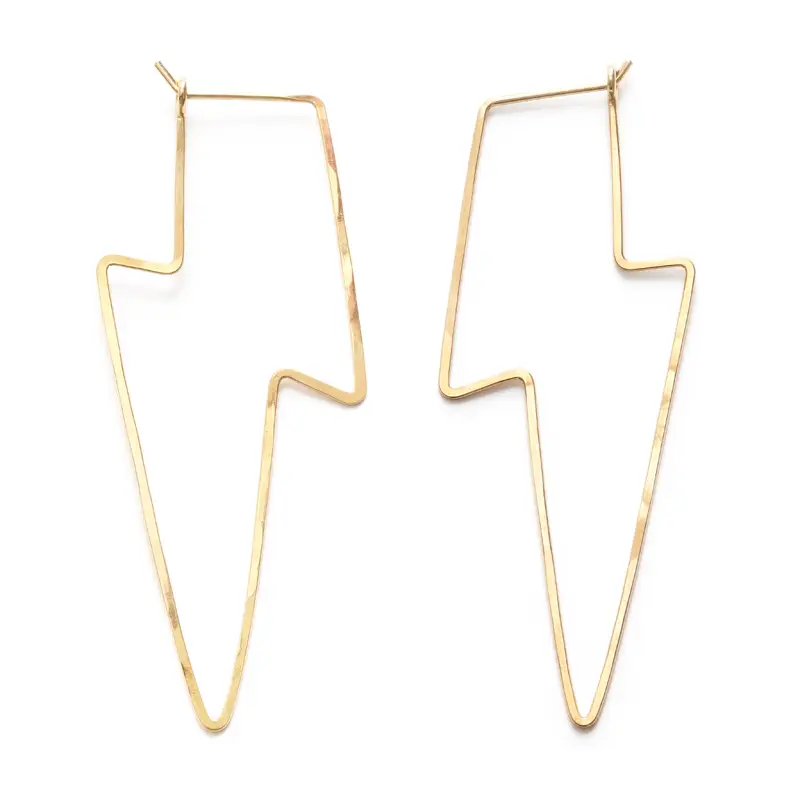 lightning bolt wire hoop earrings minds eye design the revival small maker