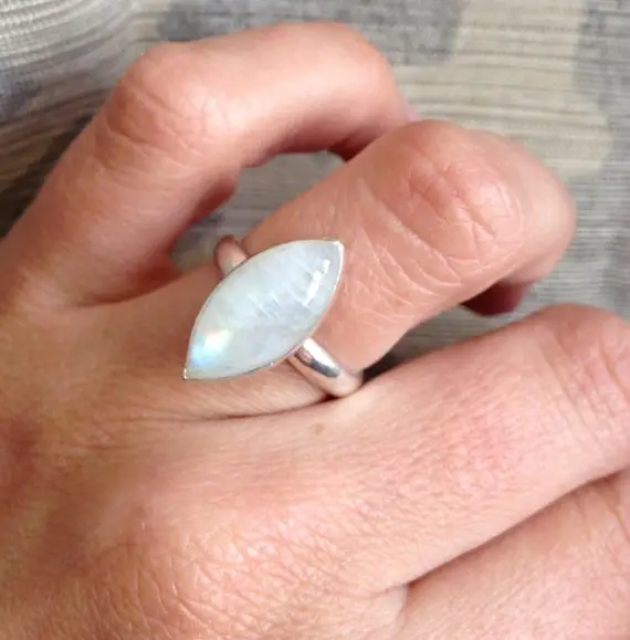 rainbow moonstone marquis boho western ring gilded bug the revival
