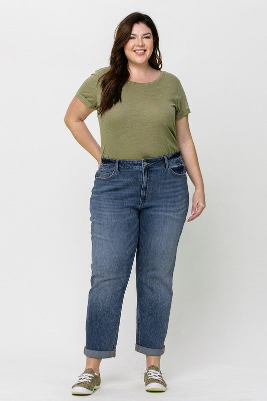 curvy girl boyfriend stretch jeans plus size denim vervet flying monkey