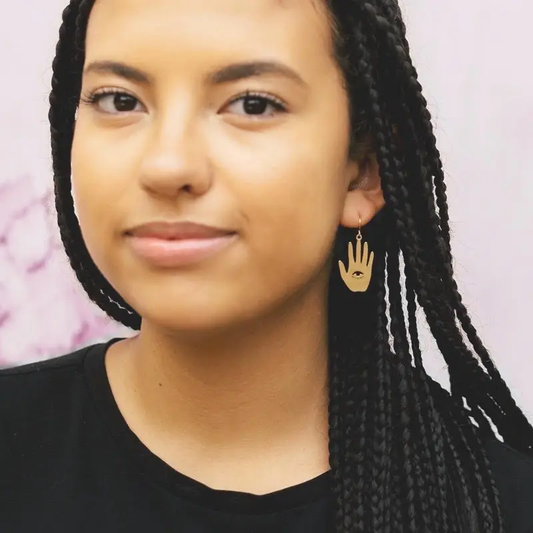 hand eye earrings