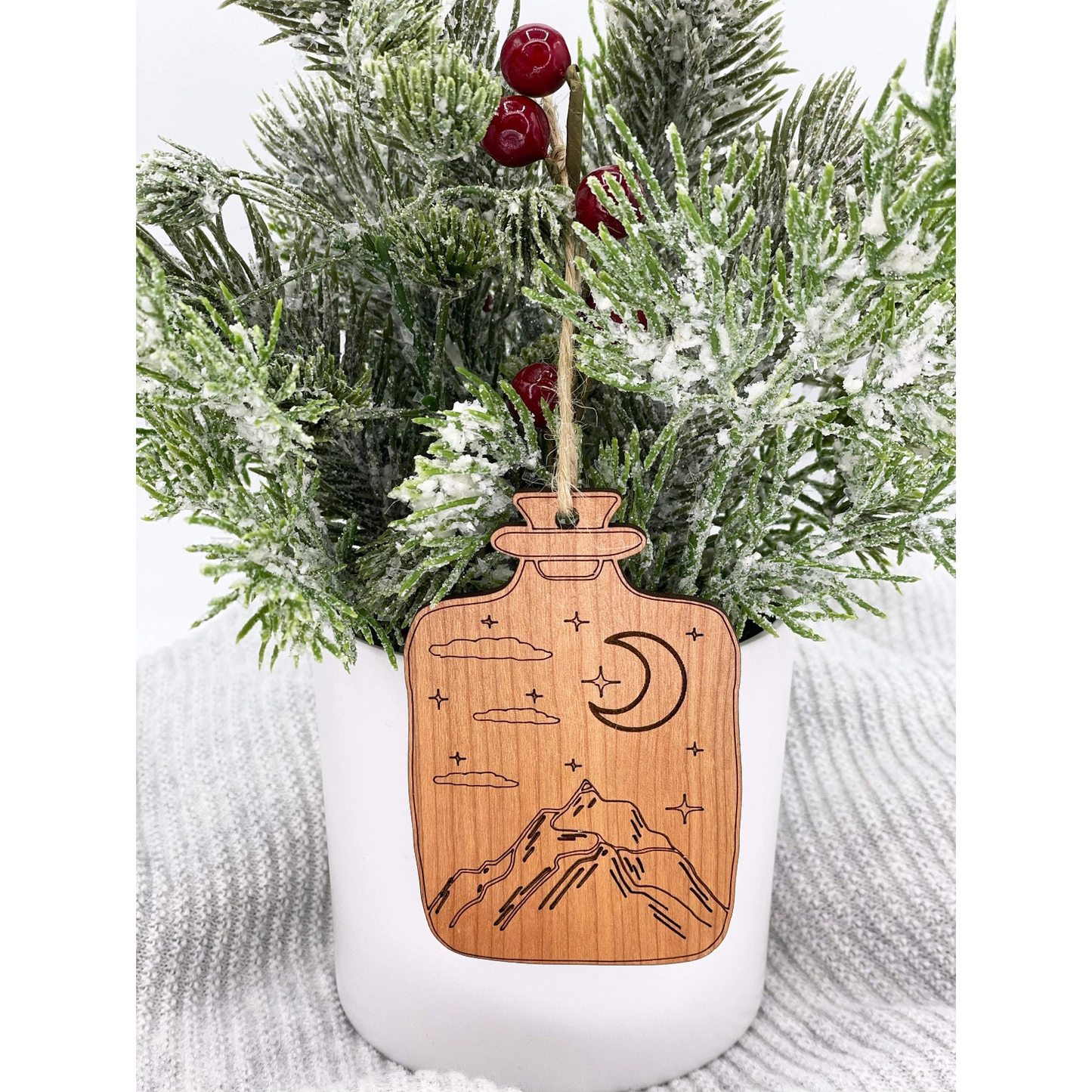 mountains in a bottle ornament